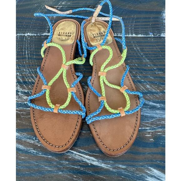 Stuart Weitzman Womens rope Sandals, size 8.5, Strappy & Colorful - Picture 9 of 14